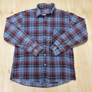 Vintage American Edition Shirt Mens Medium Plaid Flannel Long Sleeve Button Up